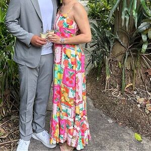 Paper Heart Fruit Print Maxi Dress